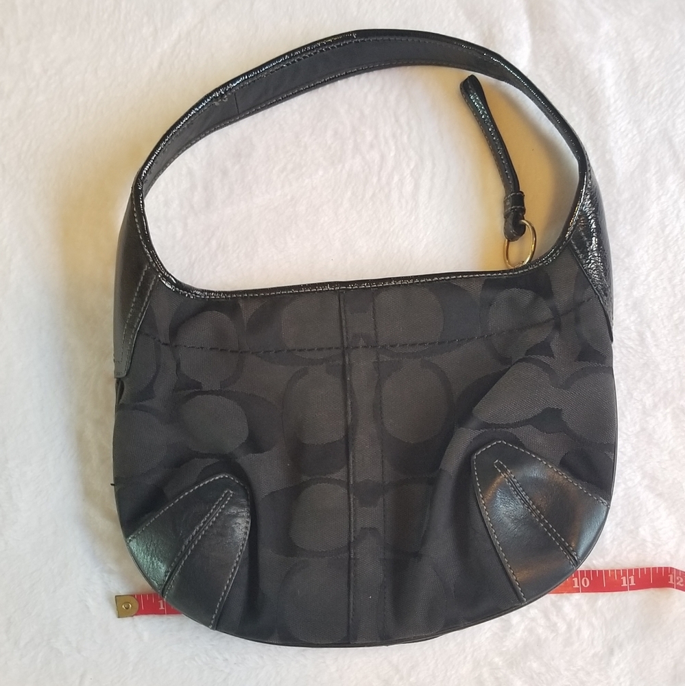 COACH purse leather and canvas black